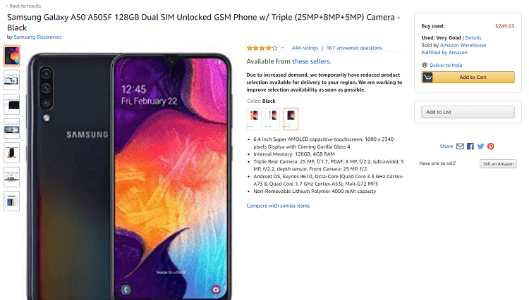 Samsung Galaxy A50